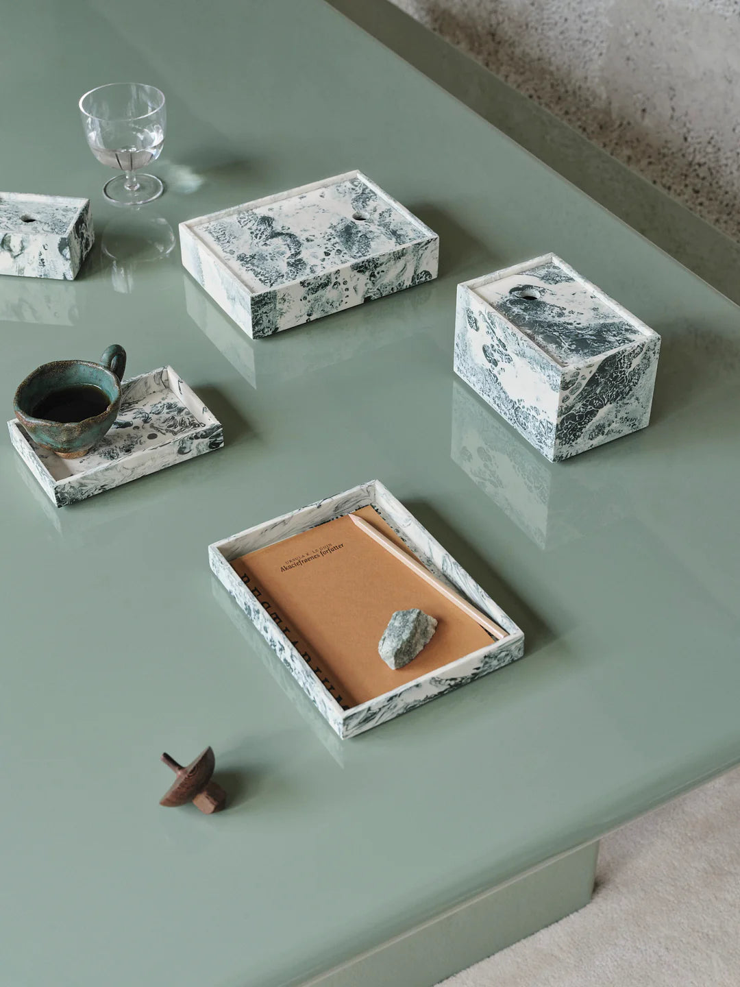 Ferm Living Mist box 15x20cm emerald off-white