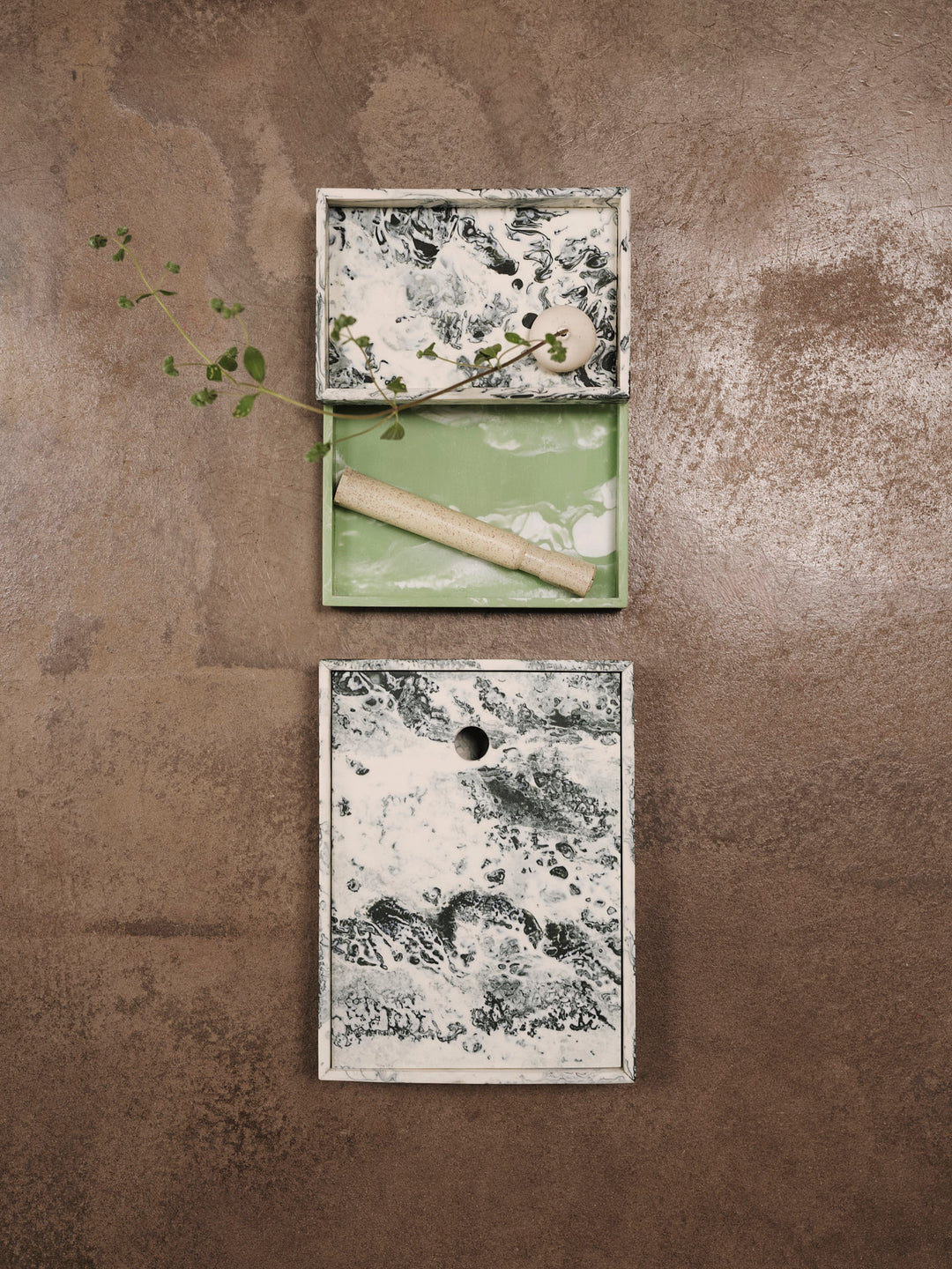 Ferm Living Mist box 15x20cm emerald off-white