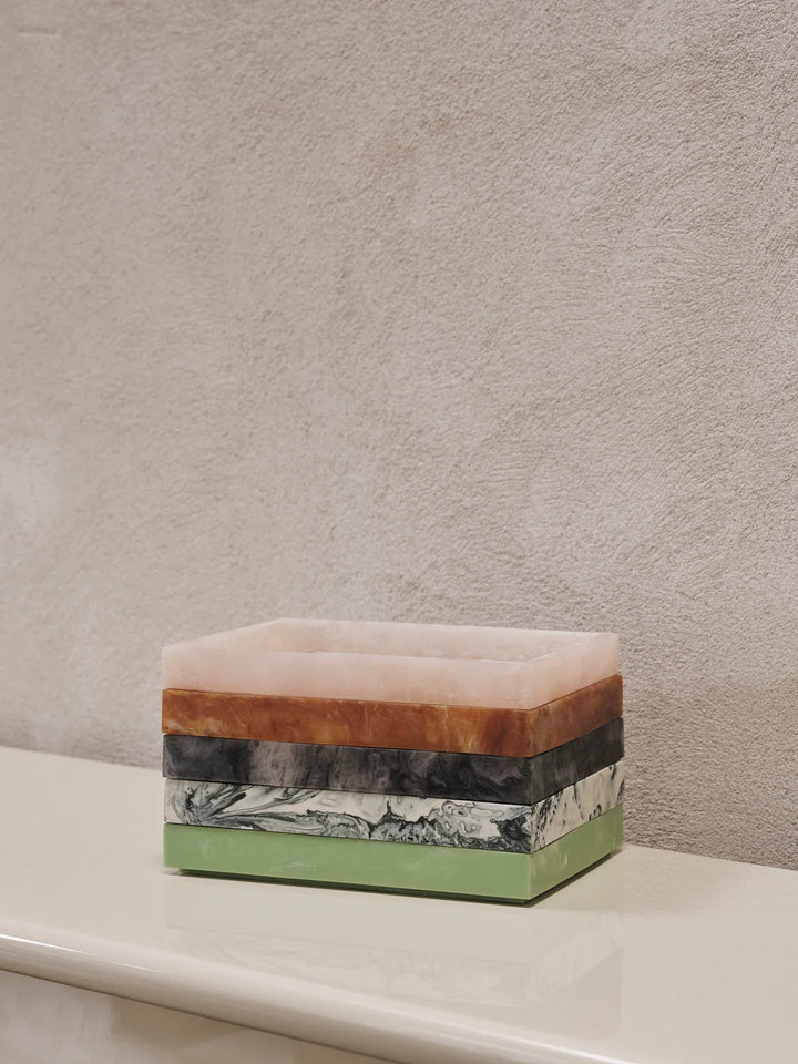 Ferm Living Mist tray 10x15cm emerald off-white