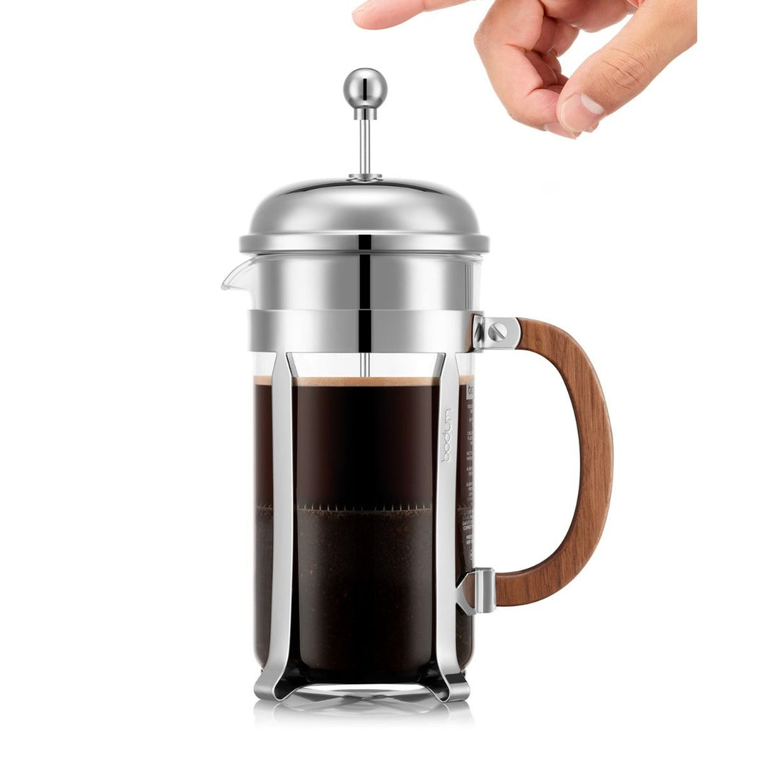 Bodum Chambord stempulkanna 8 koppar 1.0 L stál v/træhonk