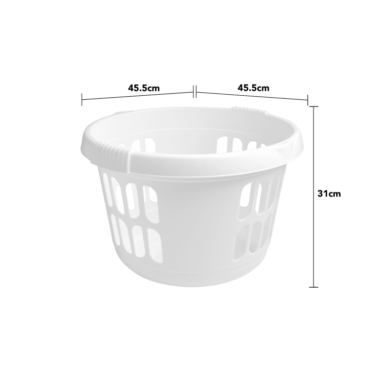 Wham Casa Rund Vaskikurv 30ltr, Ø45, hvít