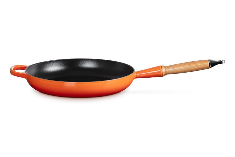 Le Creuset panna v/træhonk 28cm Volcanic