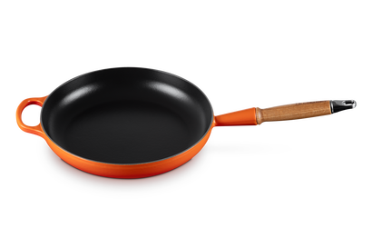 Le Creuset panna v/træhonk 28cm Volcanic