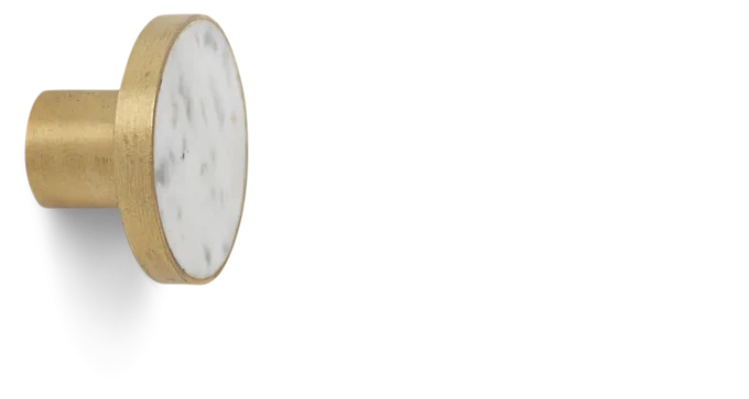 Ferm knagi hvítt marmor stórur