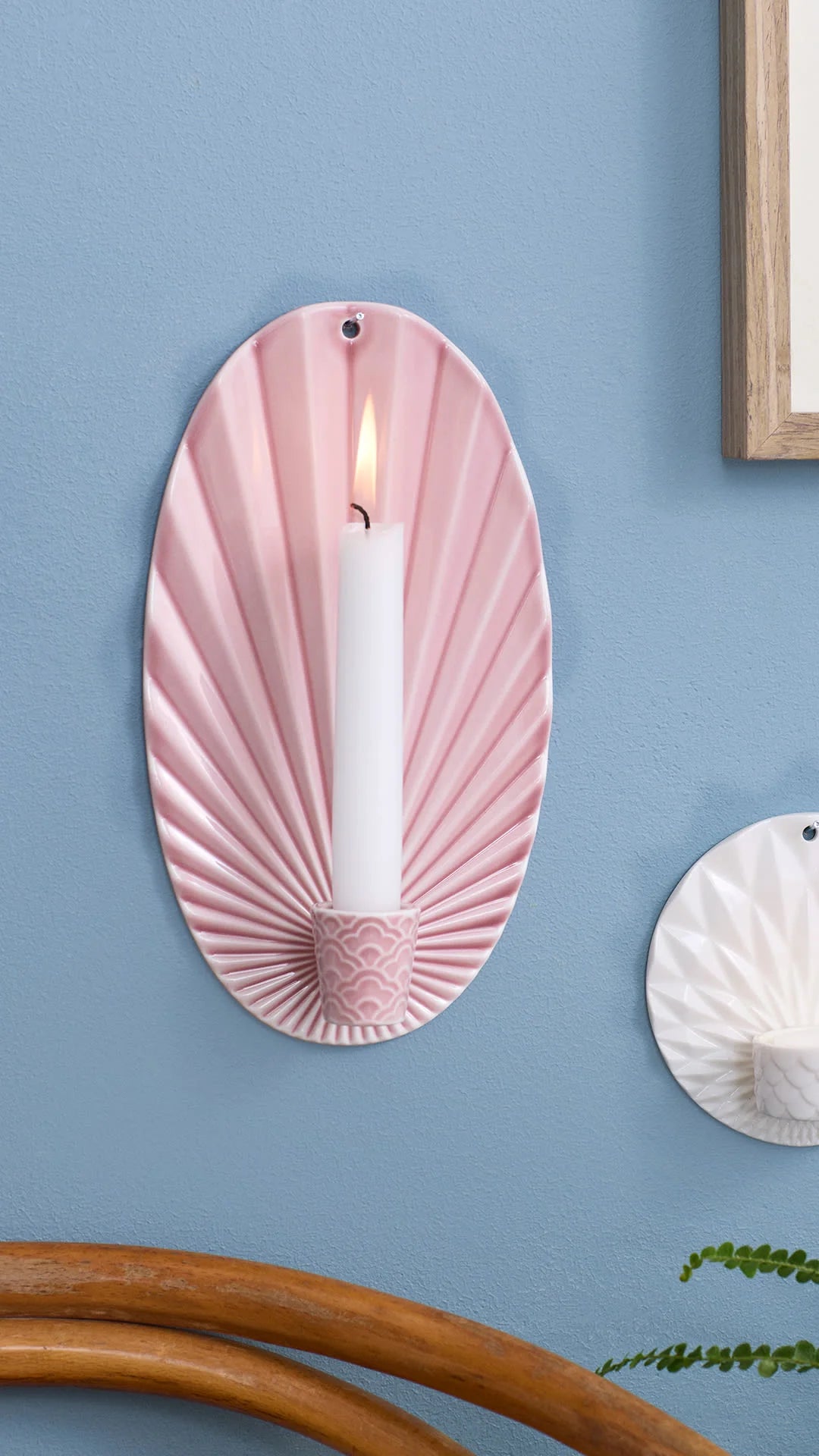 Pipanella Waves Candle Sconce Blush