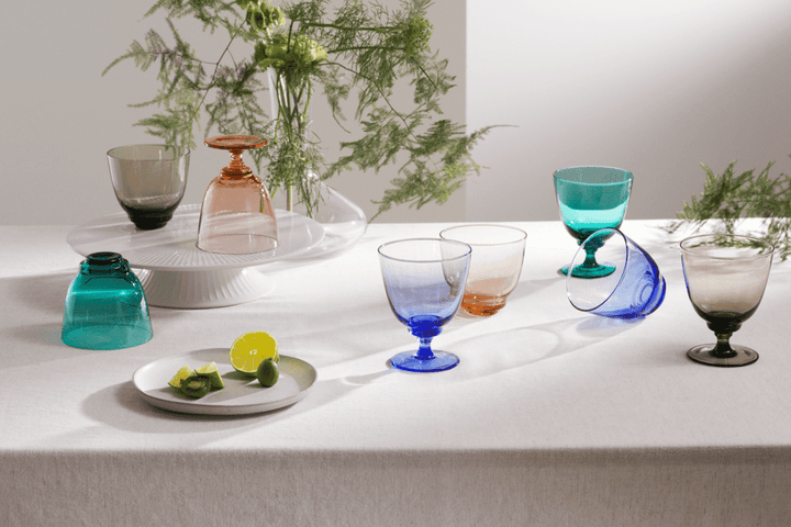 HG flow glas á fóti 35cl blátt