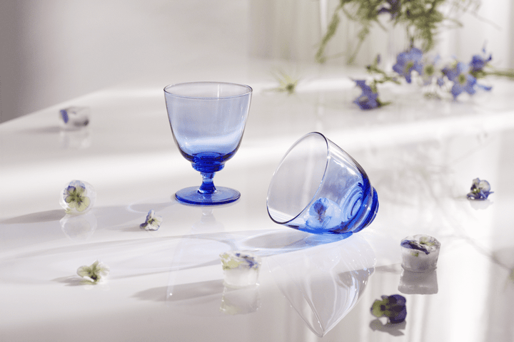 HG flow glas á fóti 35cl blátt