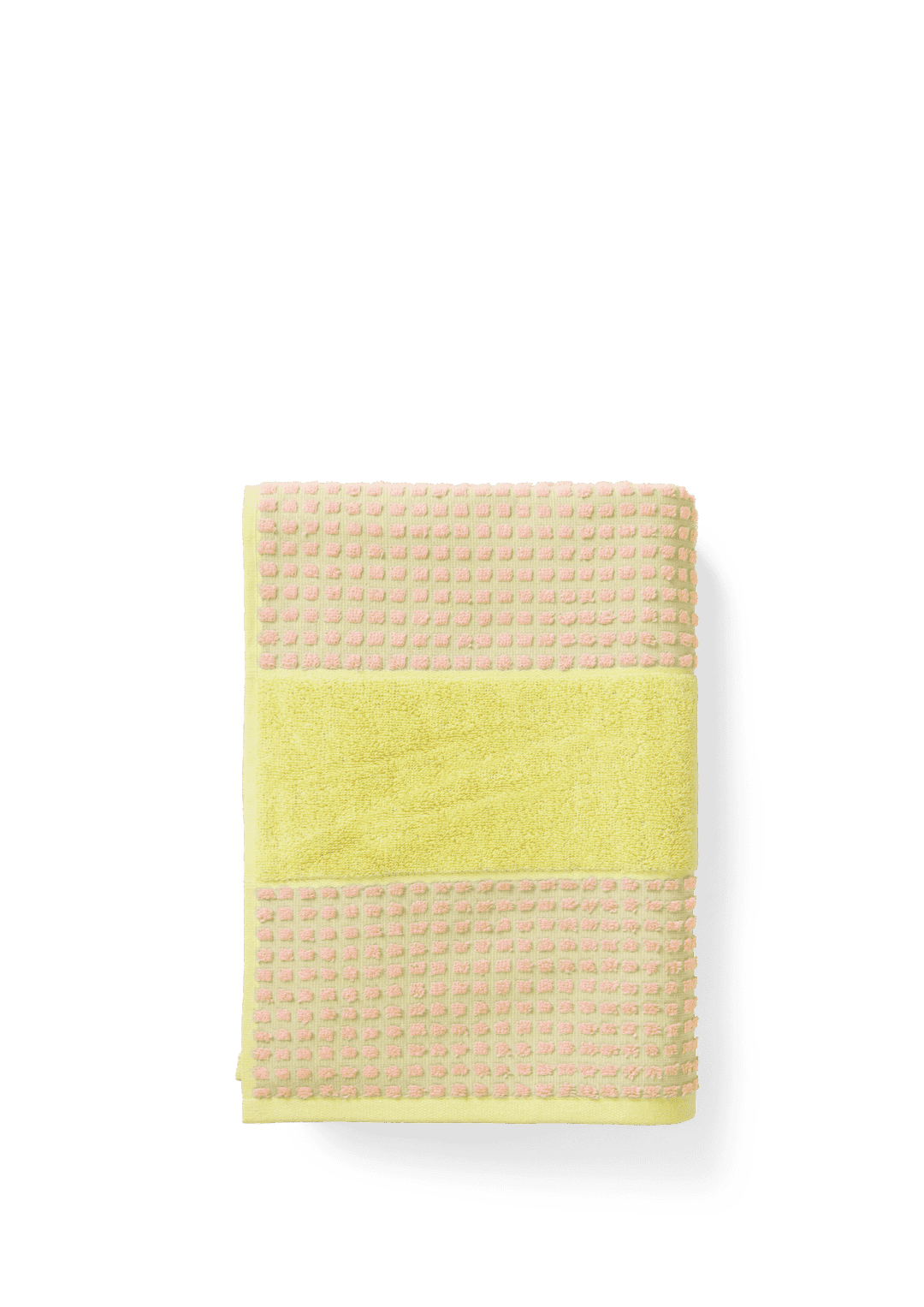 Juna check handklæði 50x100 gult/pink