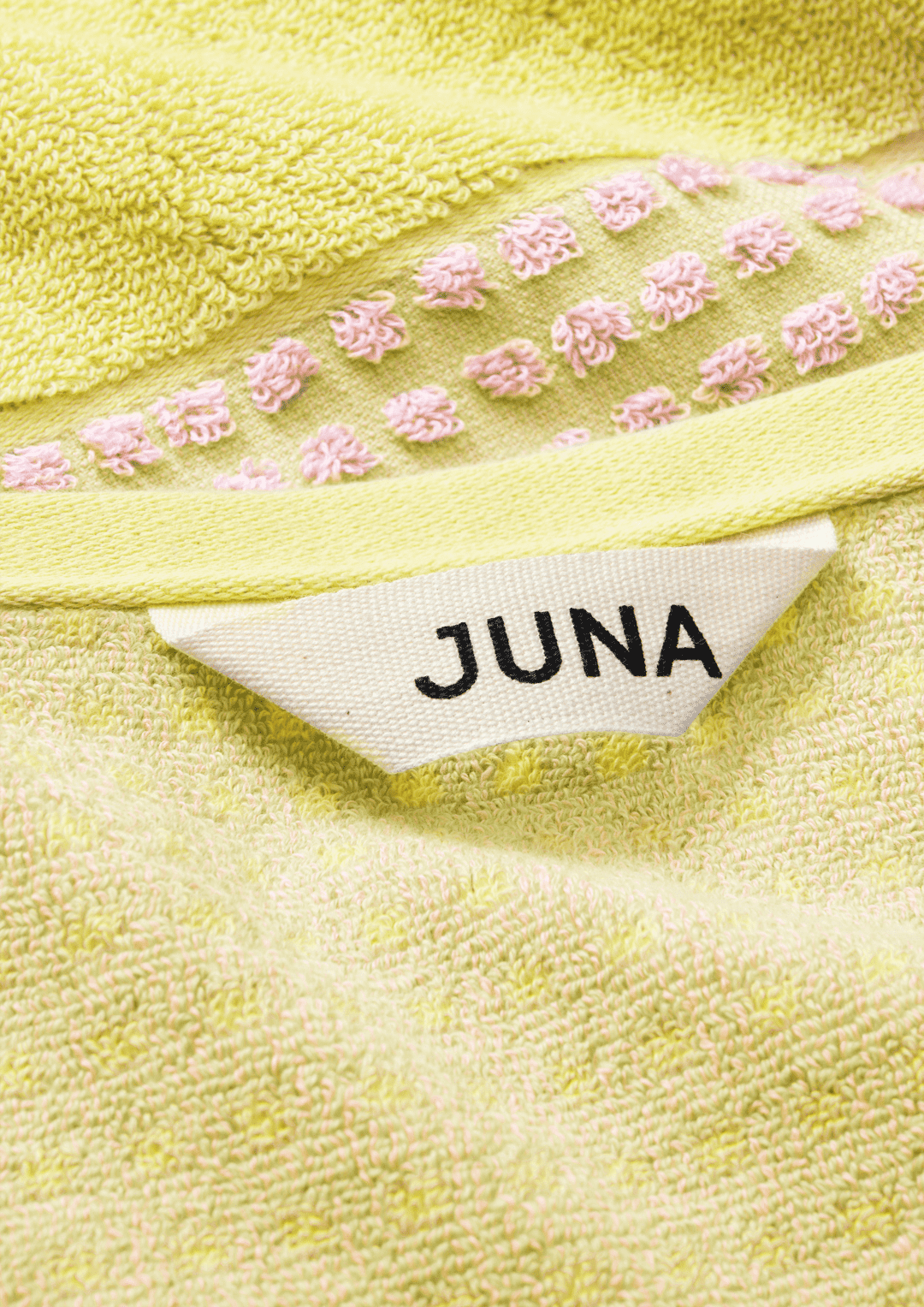 Juna check handklæði 50x100 gult/pink