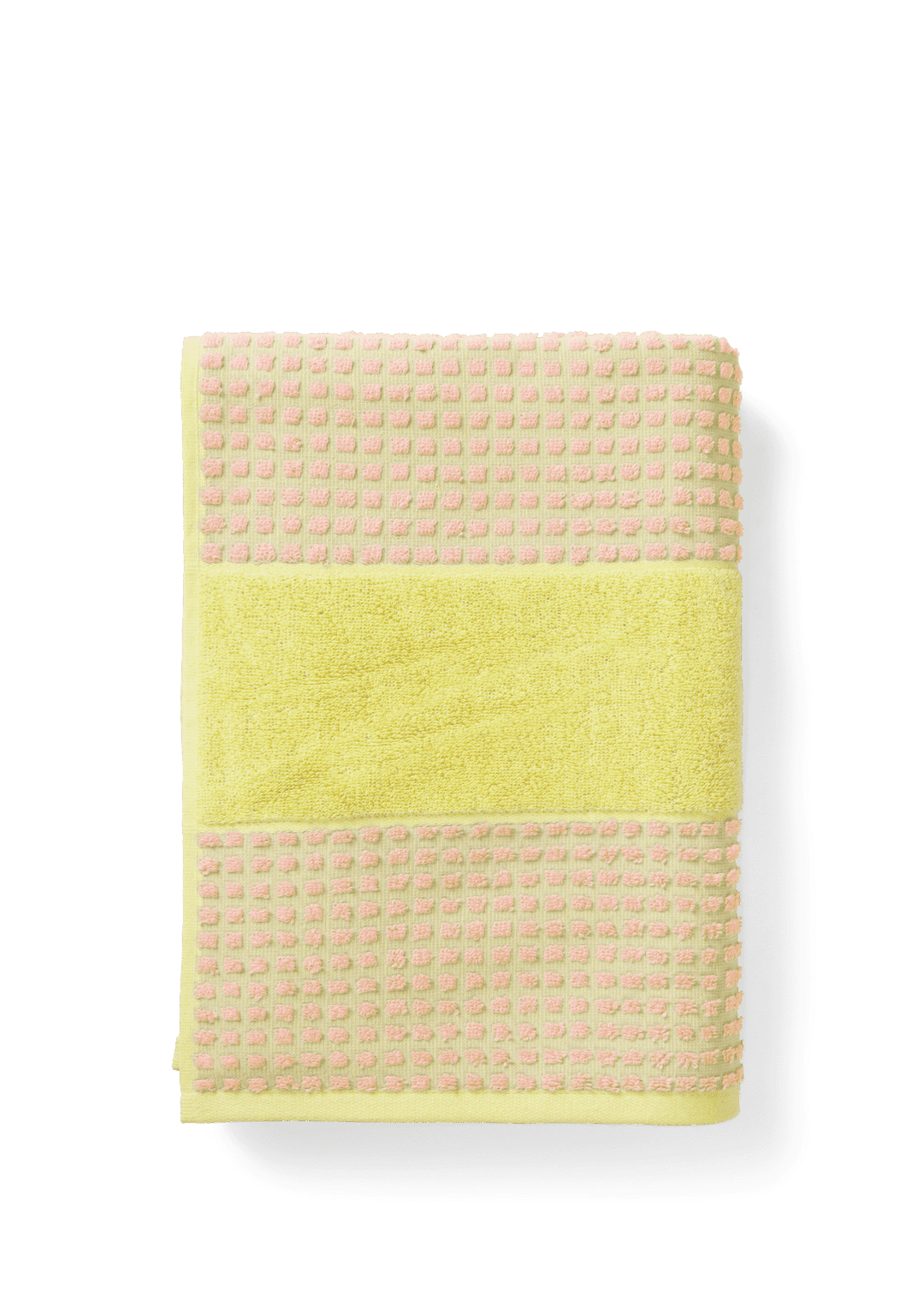 Juna check handklæði 70x140cm gult/pink