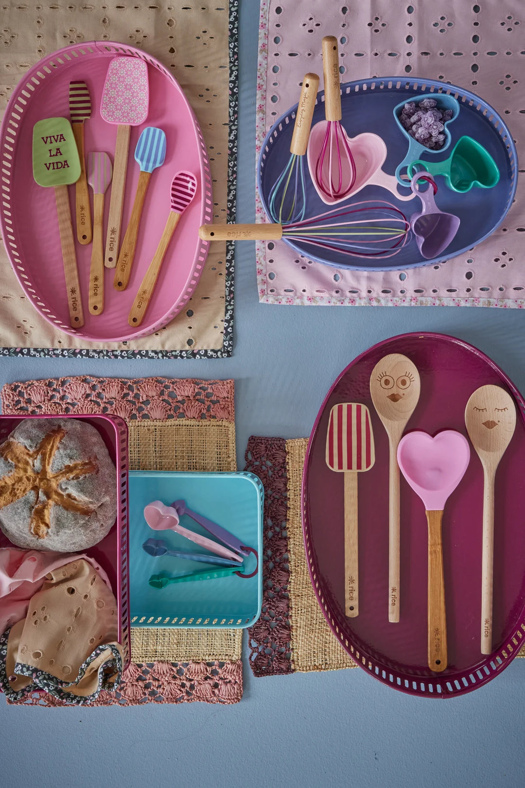 Rice Wooden Cooking Spoon Pink