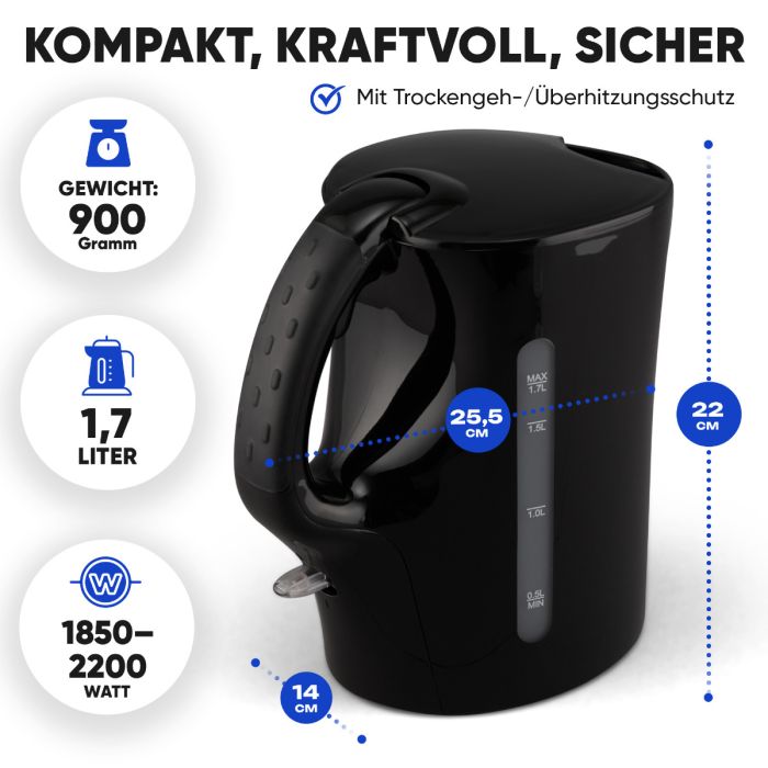 Bomann Ketil svartur 1,7ltr