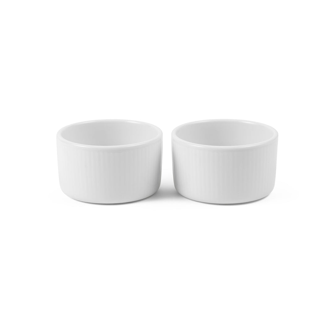 Royal Copenhagen hvid riflet souffléskál 9 cm 2 stk