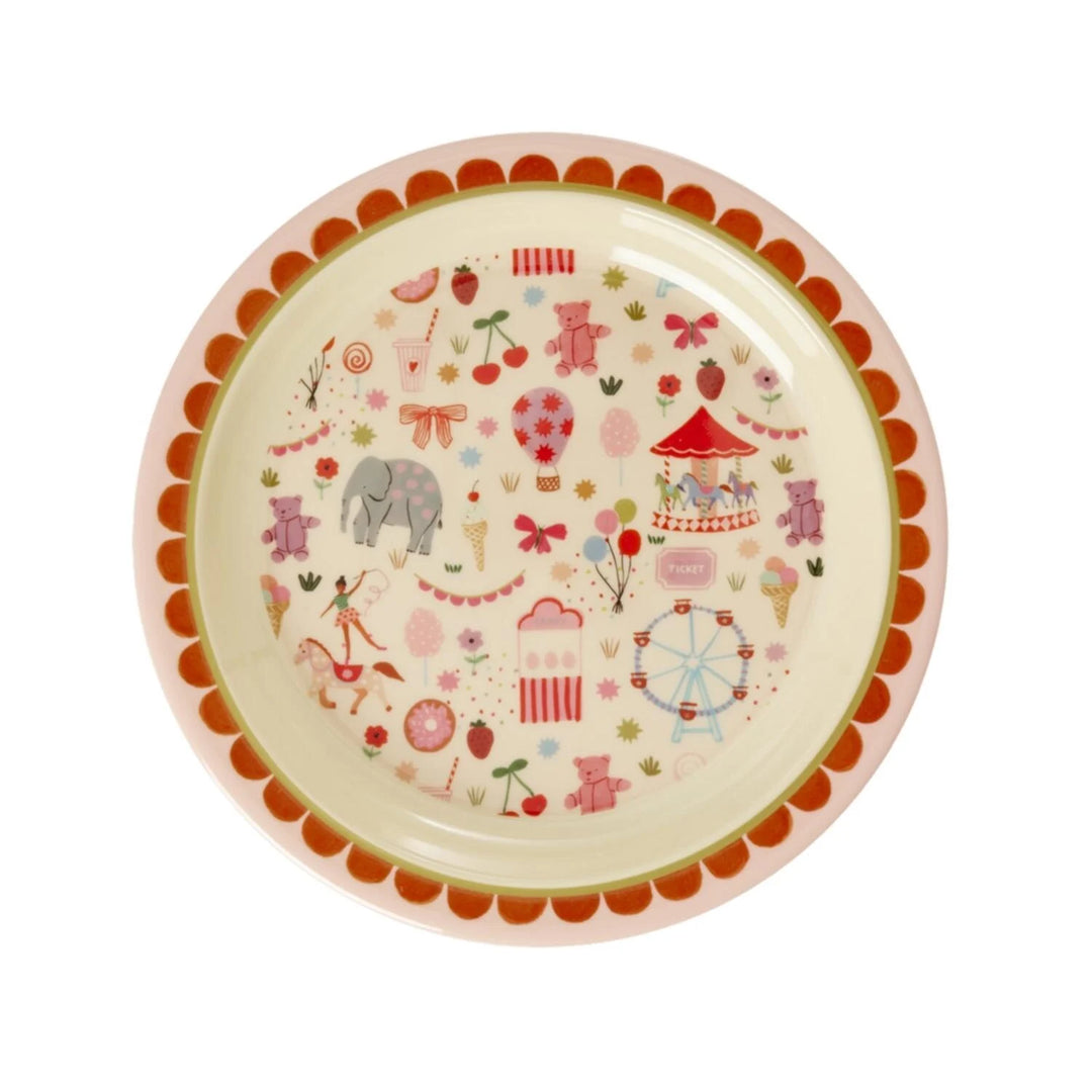 Rice tallerkur 22 cm fair print pink