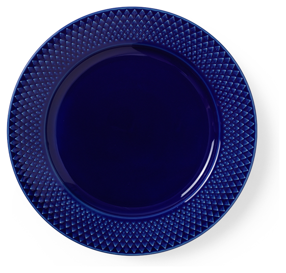 Lyngby Rhombe tallerkur 23cm bláur