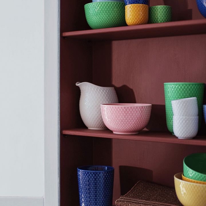 Lyngby Rhombe Color skál rosa 11 cm