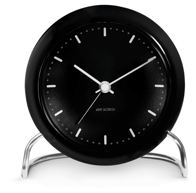 Arne Jacobsen Bankers vekkari svartur 11cm