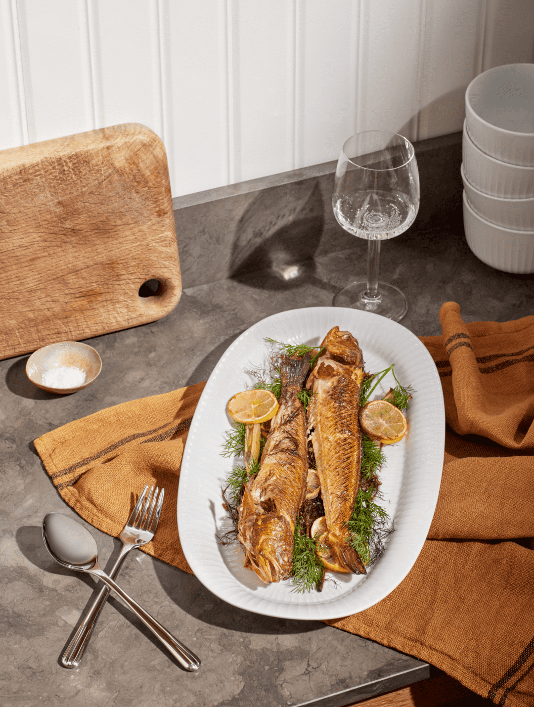 Hammershøi ovalt serveringsfat 40x22