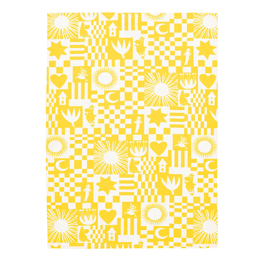 Mumi viskustykki 50x70 party gult 80 ár