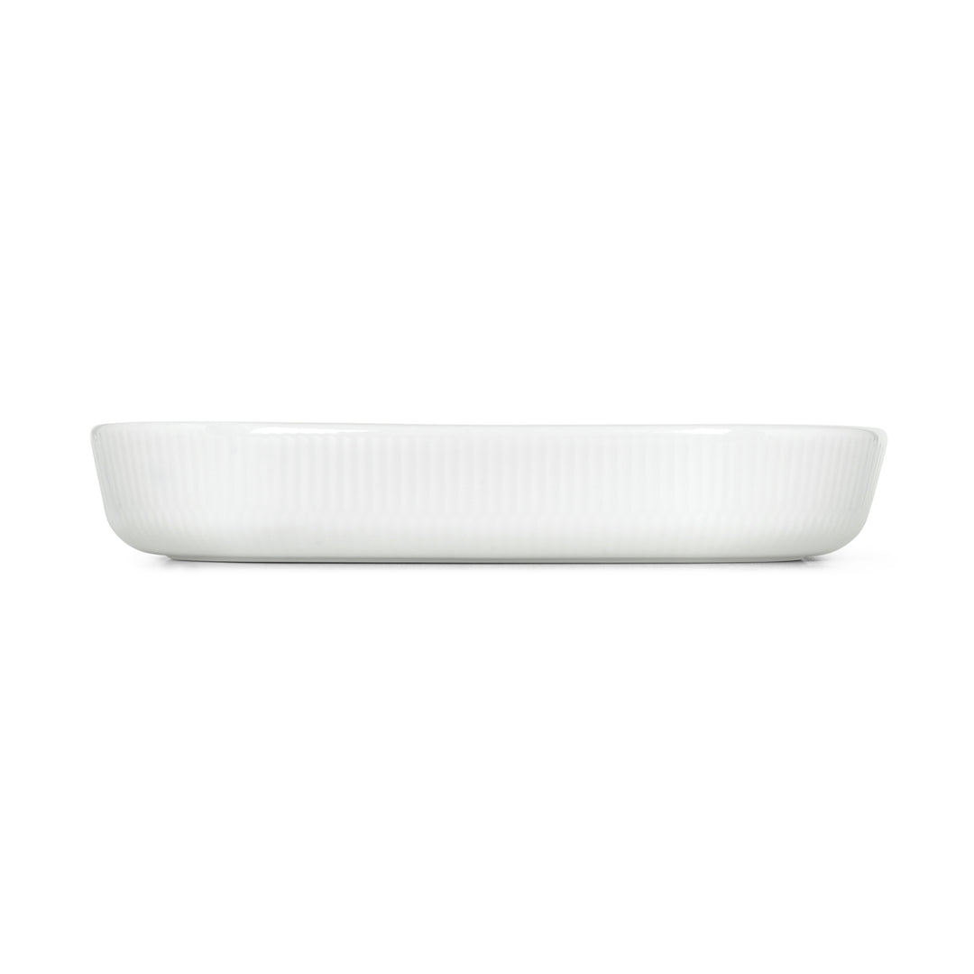 Royal Copenhagen Hvid Riflet ovnfast fat 30x30cm