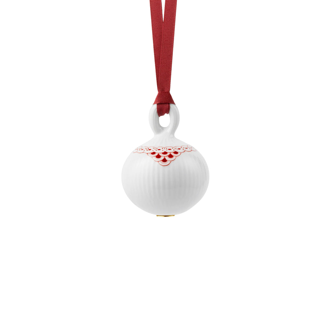 RC Christmas Bauble Red Lace 9,5 cm