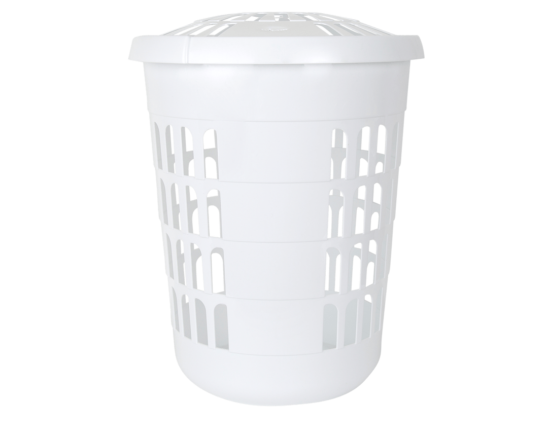Wham Casa Rund Vaskikurv 60ltr, Ø48, v/lok, hvít