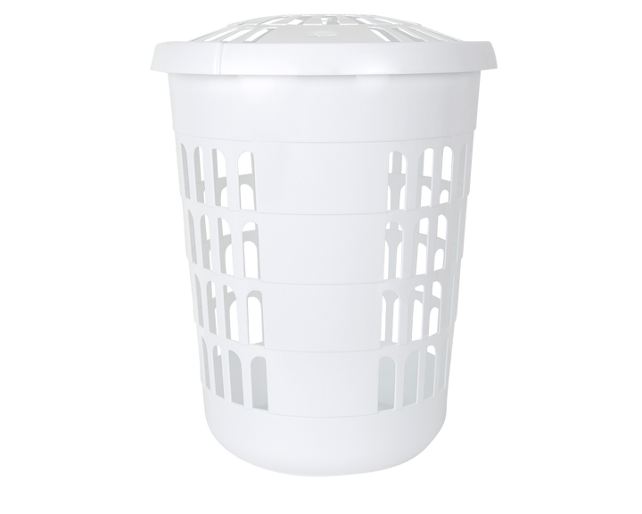 Wham Casa Rund Vaskikurv 60ltr, Ø48, v/lok, hvít