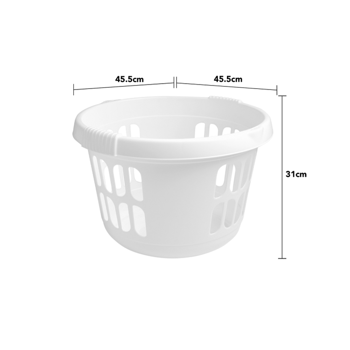Wham Casa Rund Vaskikurv 30ltr, Ø45, hvít