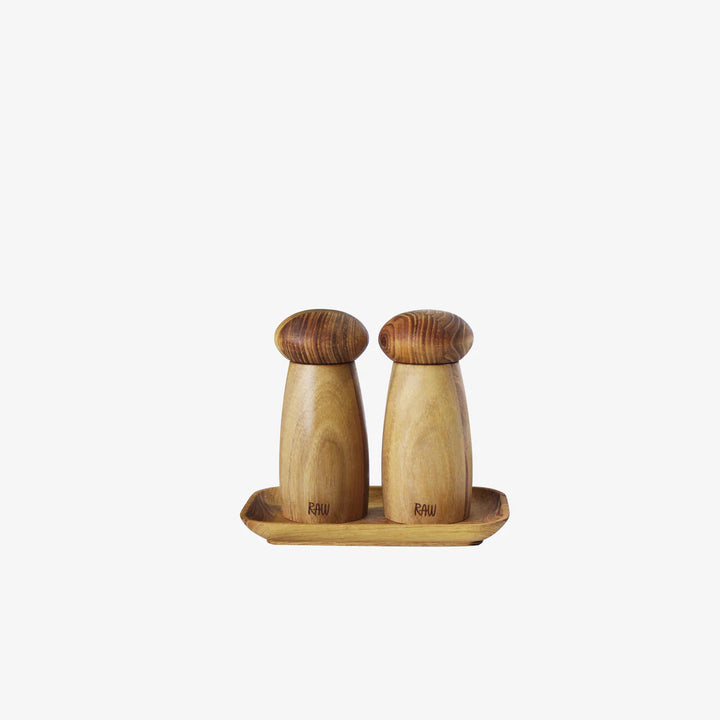 Raw salt og pipar kvørnir teak