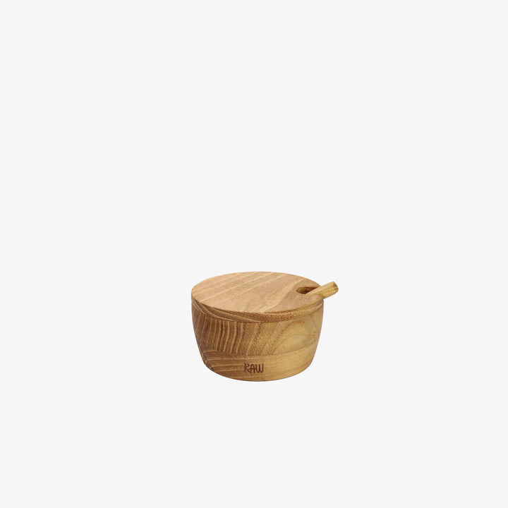 Raw saltkar v/lok og skeið teak
