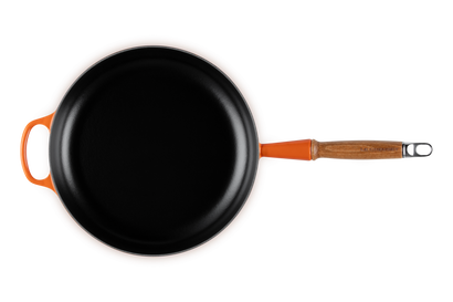 Le Creuset panna v/træhonk 28cm Volcanic