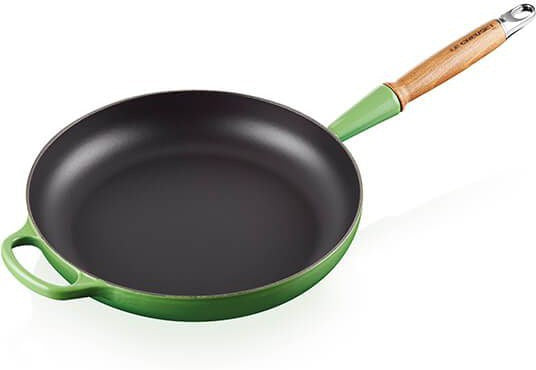 Le Creuset panna v/træhonk 28cm Bamboo Green