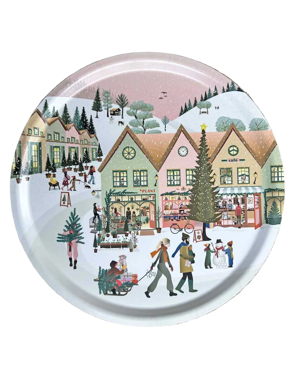Visse Vasse bakki ø38cm White christmas
