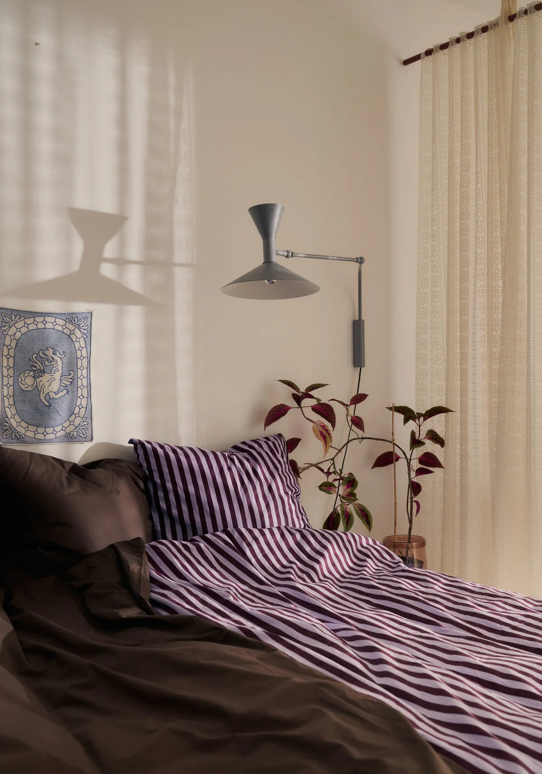 Bongusta seingjarsett wine and lavender blue 140x220vm