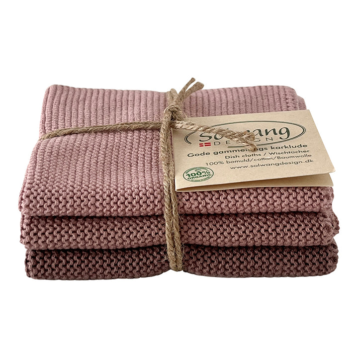Solvang lappar 3 stk støvet rosa kombi