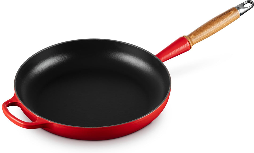 Le Creuset panna v/træhonk 28cm Cerise