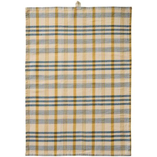 Ib viskustykki blátt/mustard ternut