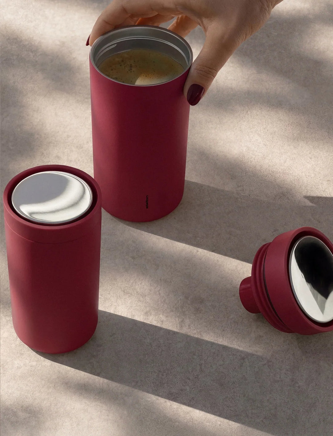 Stelton termokoppur cherry red 0,4 ltr