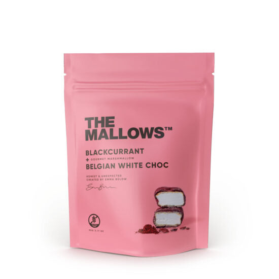 Mallows blackcurrent & white choc 90g