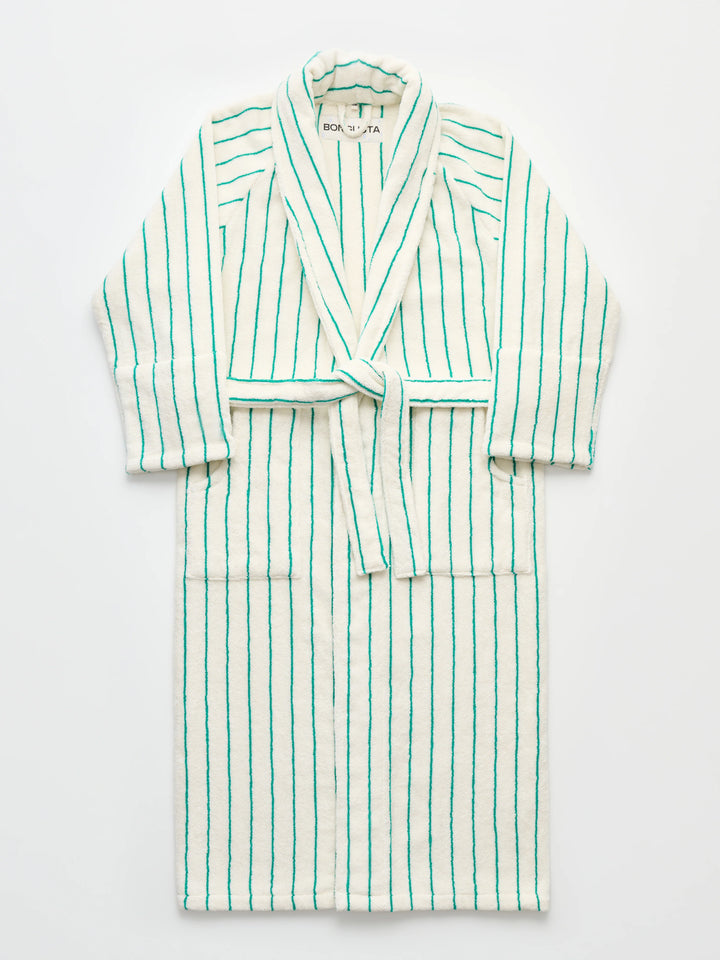 NARAM BATHROBE - pure white & grass