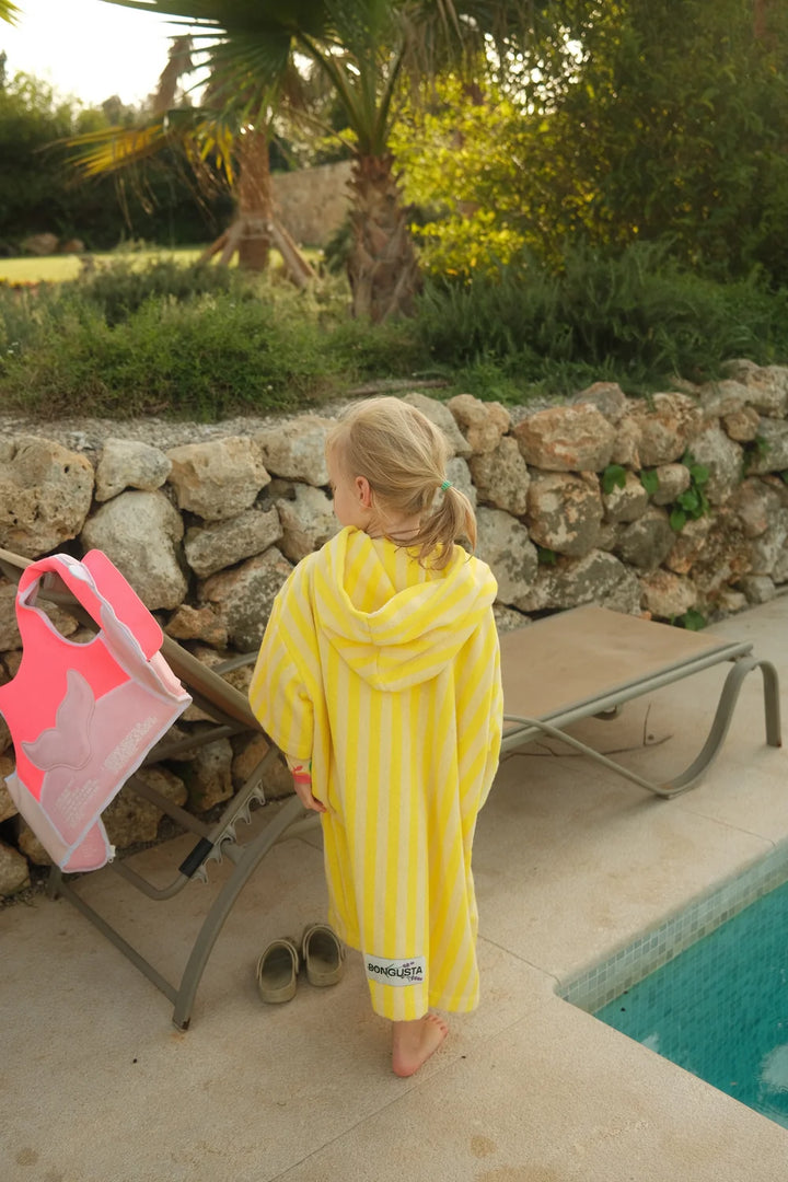 BONGUSTA Naram Poncho, pristine & neon yellow