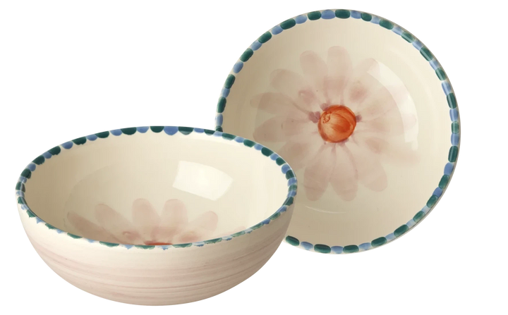 Rice Ceramic Bowl Soft Pink Flower 350 ml