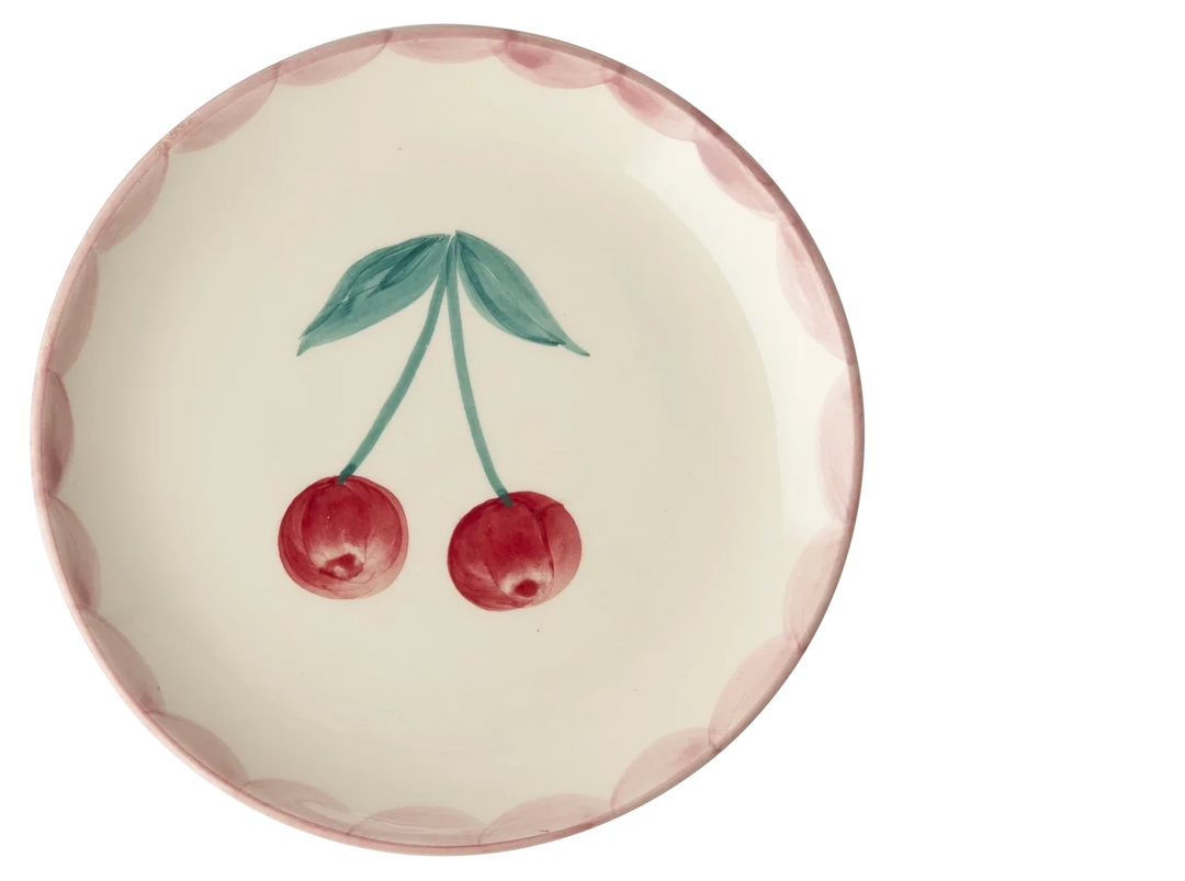 Rice Ceramic Cake Plate Cherry