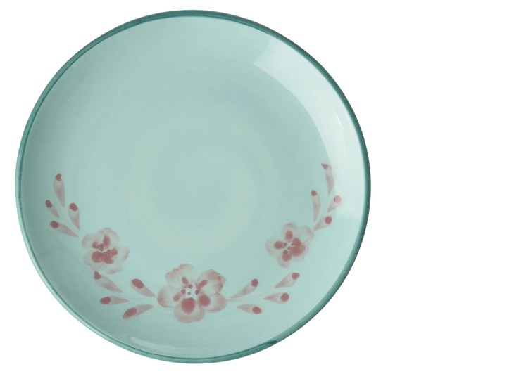 Rice Ceramic Cake Plate Flower Vine