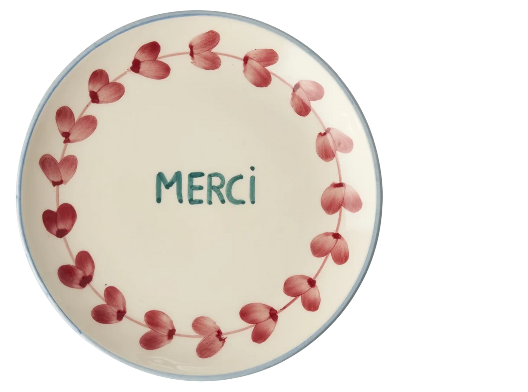 Rice Ceramic Cake Plate Merci