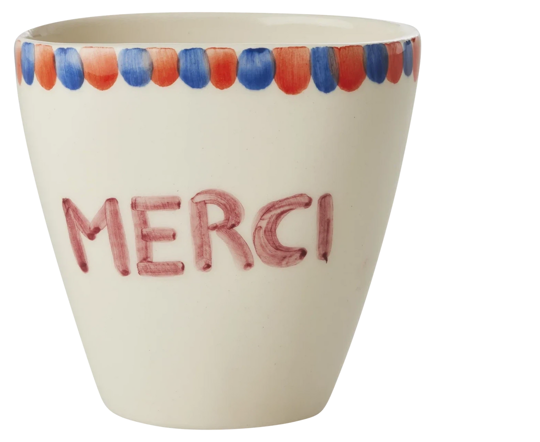 Rice Ceramic Oval Cup Merci 300ml