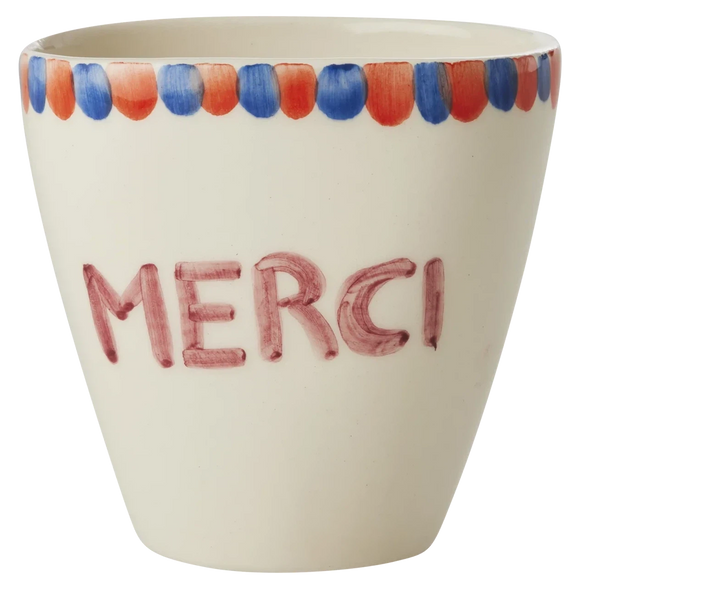 Rice Ceramic Oval Cup Merci 300ml