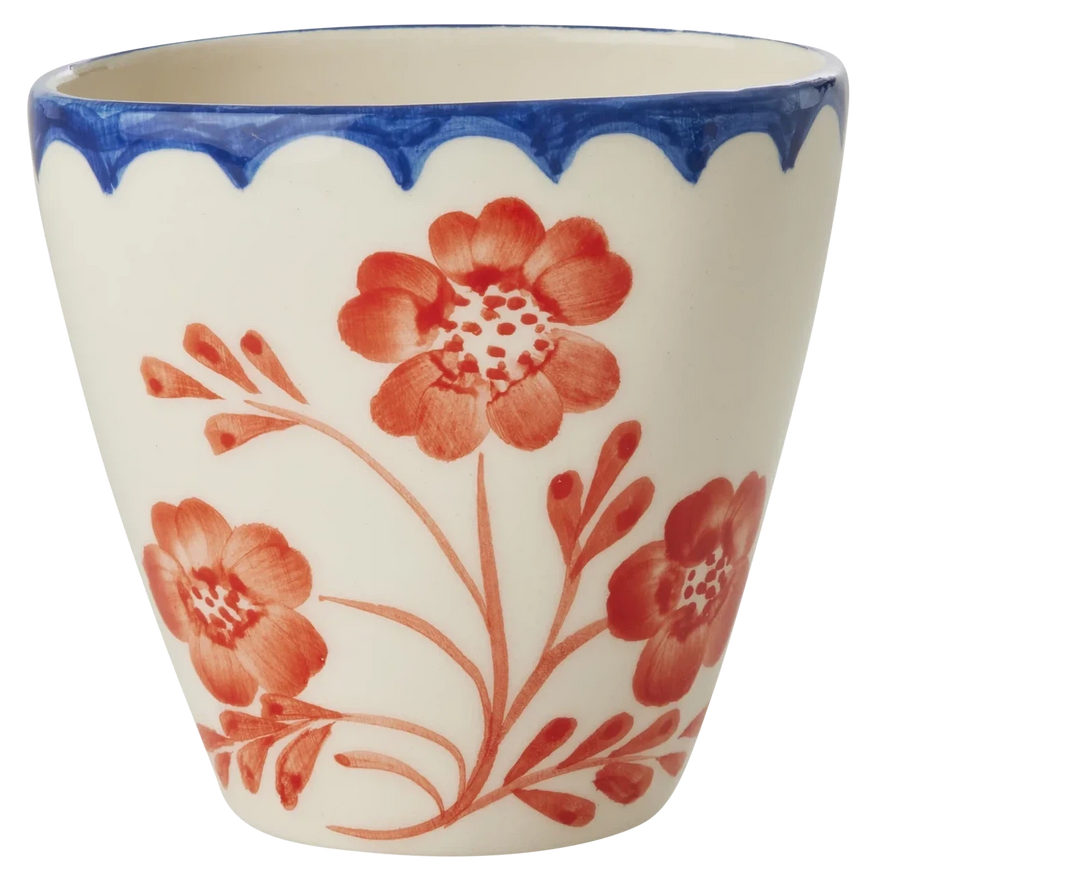 Rice Ceramic Oval Cup Vintage Flower 300ml