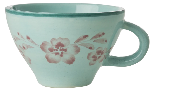 Ceramic Tea Cup Soft Pink Flower 150ml