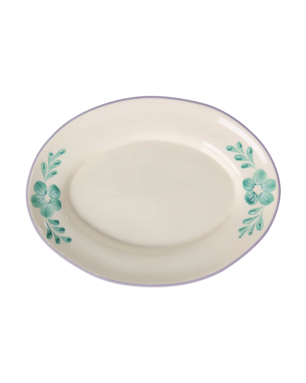 Rice ovalt serveringsfat green flower vine 35x27cm